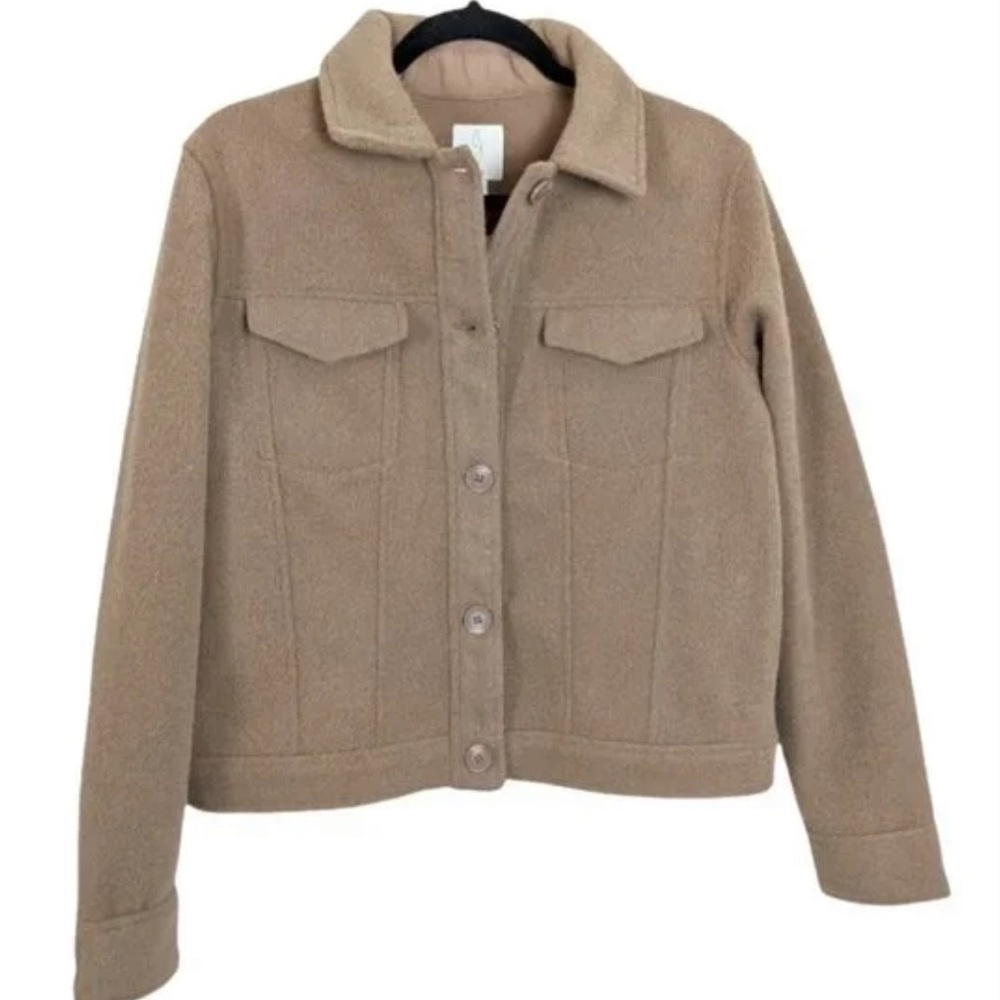 JOIE | Tan Brown Women's Cropped Shirt Jacket Shacket Size XL